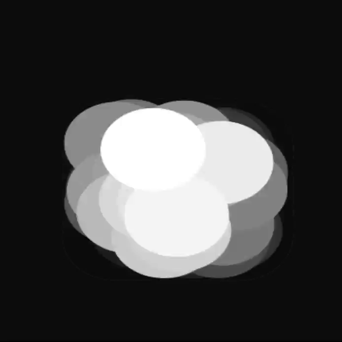 I continued exploring ways to represent bubbles. This time, I gathered all the small spheres in the center of the canvas and made them collide with each other, evoking the tingling sensation of bubbles in the mouth.