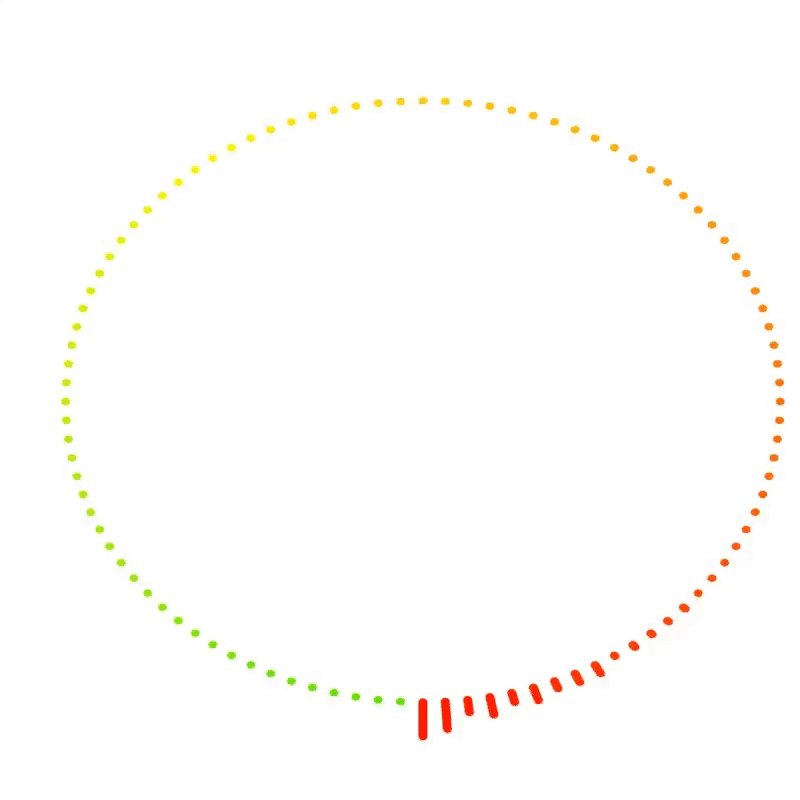 In this practice, I changed the color of the stripes in the circular pattern. I adjusted the color range from 360 degrees to 180 degrees, resulting in a ring with fewer colors. This improved the visual effect.