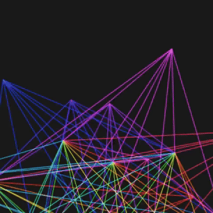 In this design, the frequency and amplitude of the sound affect how rapidly the lines bounce, while the rotation direction of the lines can be controlled using Makey Makey.