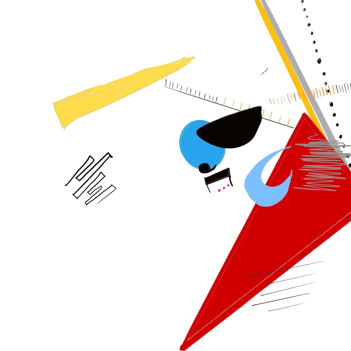 I imported all the layers of the first portrait into p5.js and got the same result as I drew. I tried to do drastic movements to see if there would be some interesting or unexpected effects.