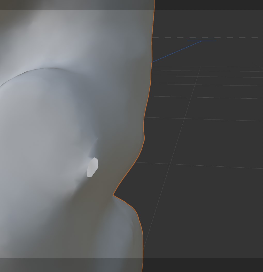 I decided to adjust my little statue first. I imported it into Cinema4D and realized that even though it was an almost perfect scan, I still saw some details missing, such as the statue's hand, which had a small hole in it that I hadn't noticed on Scaniverse.