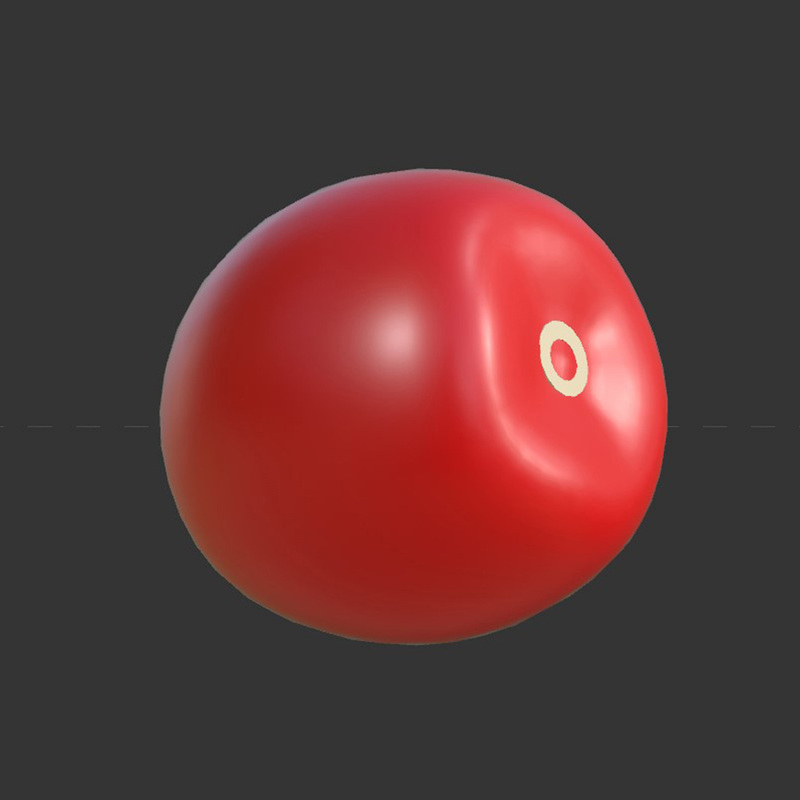 After subdividing the surface, I got a smooth tomato. I tried to use boole to cut the cylinder so I got the stem of the tomato. Even though it was a bit rudimentary, I learned the basic use of C4D with this tomato, such as point and line modes, extrusion, subdividing surfaces, and so on.