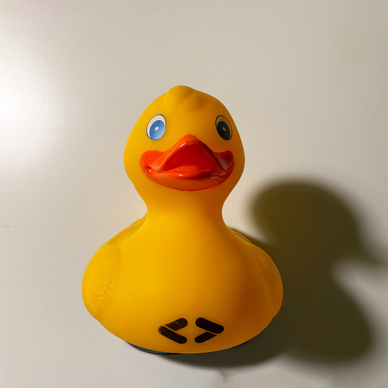 Front view of the Rubber Duck, a complex item created by transforming and combining several primitive items. Either it or the coke can are candidates for prototyping in my final design.