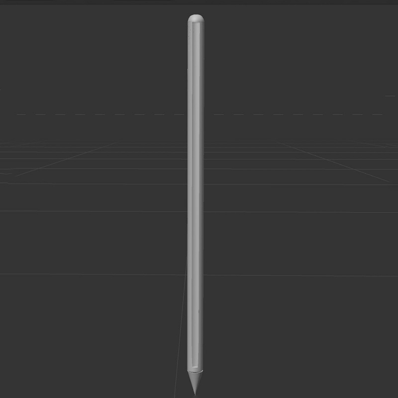On the pencil, I applied boole to create a flat surface on one side of the cylinder. This will be more similar to the real object.